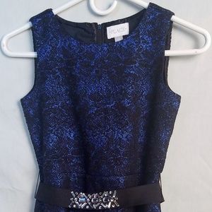 Dark Blue w/Black Crystal Children's Dress S 10